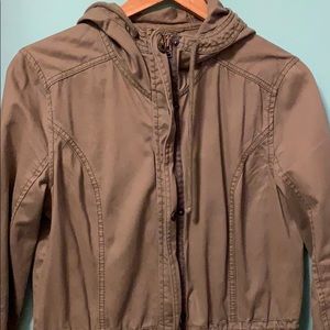 Light green stretch twill shirt jacket